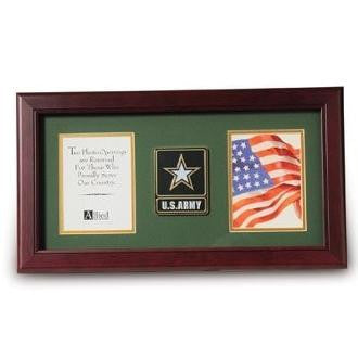 Go Army Medallion Double Picture Frame Large Go Army Medallion The Military Gift Store
