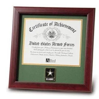 Go Army Medallion Certificate Frame The Military Gift Store