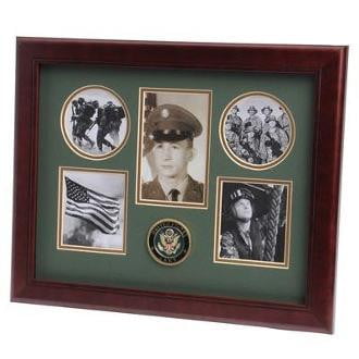 U.S. Army Medallion 5 Picture Collage Frame Mahogany Colored Frame Molding The Military Gift Store