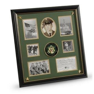 U.S. Army Medallion 7 Picture Collage Frame with Stars The Military Gift Store