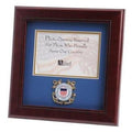 U.S. Coast Guard Medallion Landscape Picture Frame Blue Matting with Gold Trim The Military Gift Store