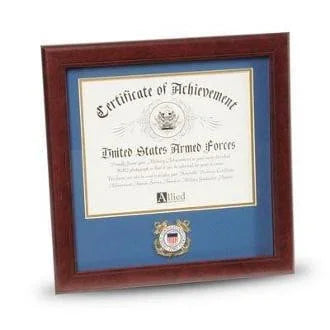 US Coast Guard Medallion 8 Inch by 10 Inch Certificate Frame. The Military Gift Store