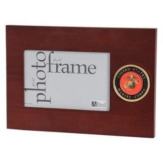 U.S. Marine Corps Medallion Desktop Picture Frame Double Layer Matting with Trim The Military Gift Store