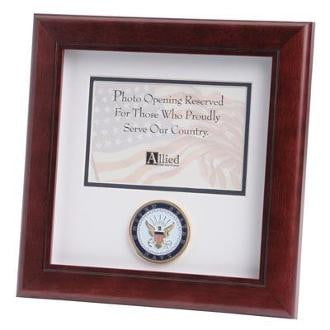 U.S. Navy Medallion Landscape Picture Frame White Matting with Gold Trim The Military Gift Store