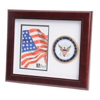 U.S. Navy Medallion Portrait Picture Frame Hand Made By Veterans The Military Gift Store