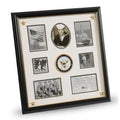 U.S. Navy Medallion 7 Picture Collage Frame with Stars Black with Gold Trim Frame Molding The Military Gift Store