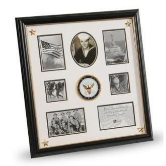 U.S. Navy Medallion 7 Picture Collage Frame with Stars. The Military Gift Store