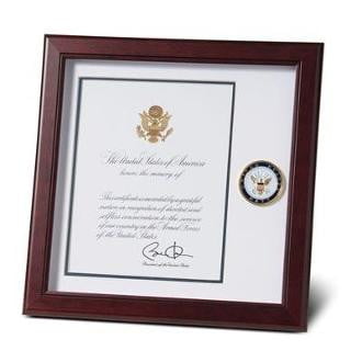 U.S. Navy Medallion Presidential Memorial Certificate Frame 14-Inches by 14-Inches The Military Gift Store