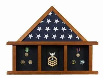 The Colonial Flag Display Case - Oak The Military Gift Store