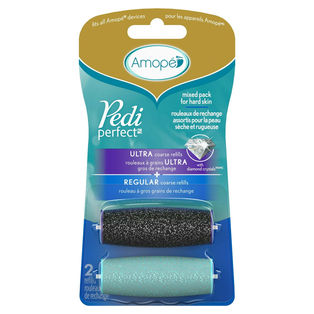 Amope Pedi Perfect Electronic Foot File Mixed Refills 2 Count1 Extra Coarse & 1 Soft Touch