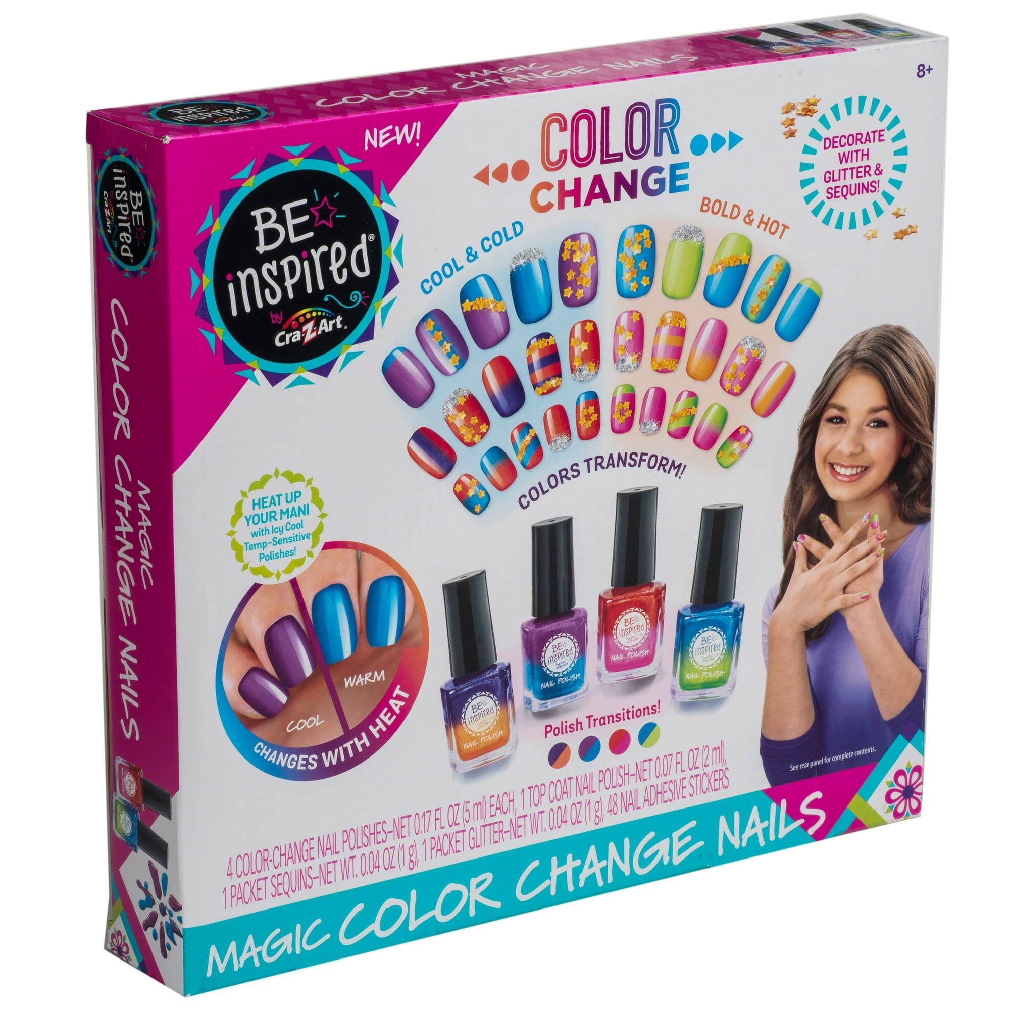 Cra-Z-Art Be Inspired Magic Color Change Nails, Nail Polish Art Ages 8 and up