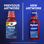 Vicks NyQuil Cold and Flu Relief Liquid Medicine, over-the-Counter Medicine, Cherry, 12 fl. oz.