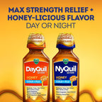 Vicks NyQuil Severe Liquid Medicine, Cold, Cough & Flu, Over-the-Counter Medicine, Honey, 12 oz
