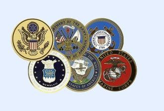 Color Medallions Handsome 2 1/2" service medallion cast in brass, Military Medalion The Military Gift Store