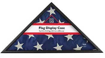 Design Ovation Memorial Flag Case, Black Wood The Military Gift Store