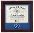 Emergency Medical Services Certificate of Achievement Frame, Mahogany Wood The Military Gift Store