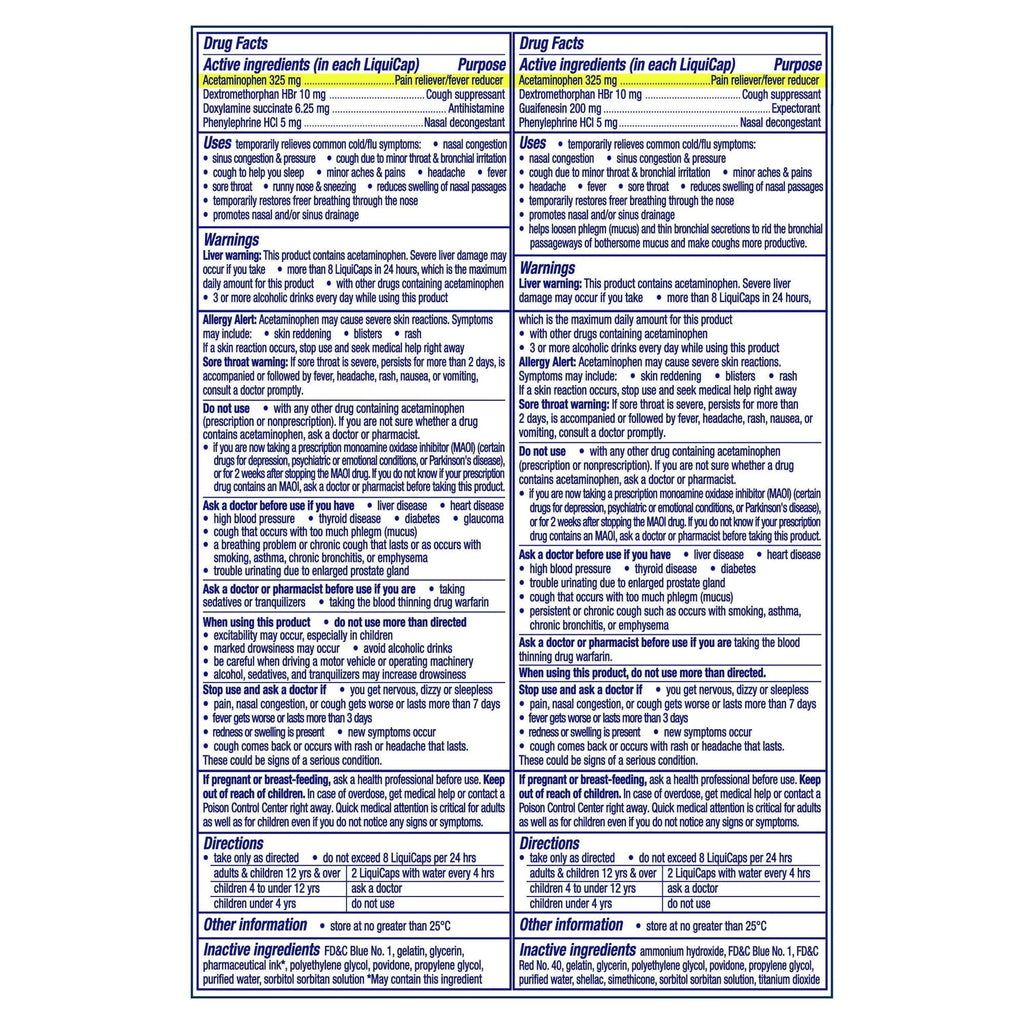 Vicks DayQuil & NyQuil Severe Liquicaps, Cough, Cold & Flu Relief, over-the-Counter Medicine, 48 Ct