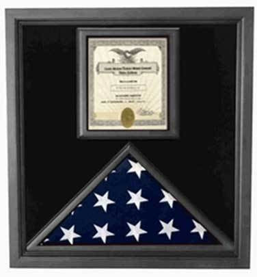 Flags Connections Flag and Certificate Case Black Frame, American Made The Military Gift Store