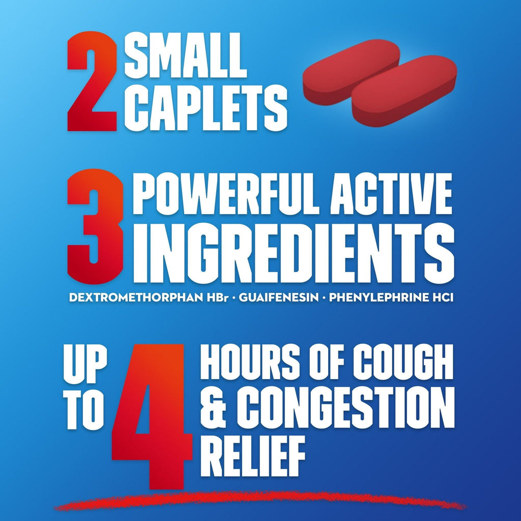 Mucinex Fast-Max Severe Congestion & Cough Medicine, OTC Sinus/Nasal Decongestant, 20 Caplets