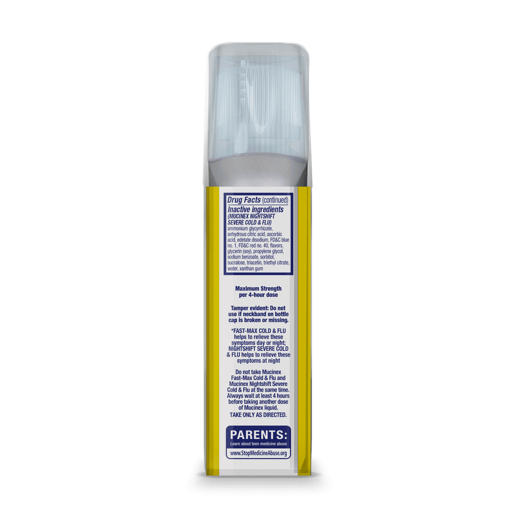 Maximum Strength Mucinex Fast-Max Cold & Flu and Nightshift Severe Cold & Flu All-in-One Multi Symptom Relief Liquid - 2 x 6 fl oz