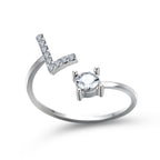 Adjustable 26 Initial Letter Ring Fashion Jewelry For Women Simple Elegant Jewelry Pi-Mart