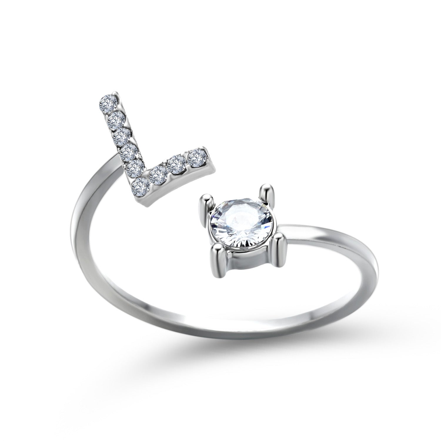 Adjustable 26 Initial Letter Ring Fashion Jewelry For Women Simple Elegant Jewelry Pi-Mart