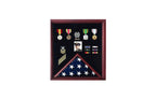 4 x 6 Flag Display Case Combination For Medals Photos - Photo and Badge. The Military Gift Store