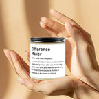 1pc, Lavender Scented Candle, "Difference Maker" Inspirational Quote, 33.81oz Glass Jar with Wick, Bee & Soy Wax, Perfect Gift for Women, Men, Best Friends, Teachers, Bosses, Leaders, Mentors, for Christmas, Thanksgiving, Bir Lootquake LLC