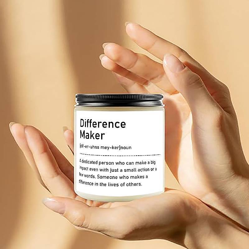 1pc, Lavender Scented Candle, "Difference Maker" Inspirational Quote, 33.81oz Glass Jar with Wick, Bee & Soy Wax, Perfect Gift for Women, Men, Best Friends, Teachers, Bosses, Leaders, Mentors, for Christmas, Thanksgiving, Bir Lootquake LLC