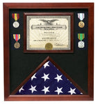 Flag Document Display Case, Wood, Made By Veterans The Military Gift Store