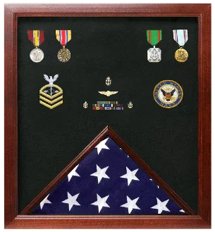 Military Flag and Medal Display Case - Cherry The Military Gift Store