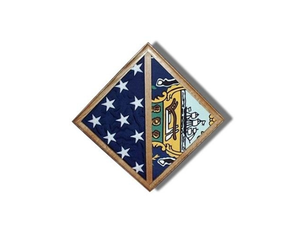 Flag Connections 2 Flags display case - Wall Mounted Walnut box The Military Gift Store