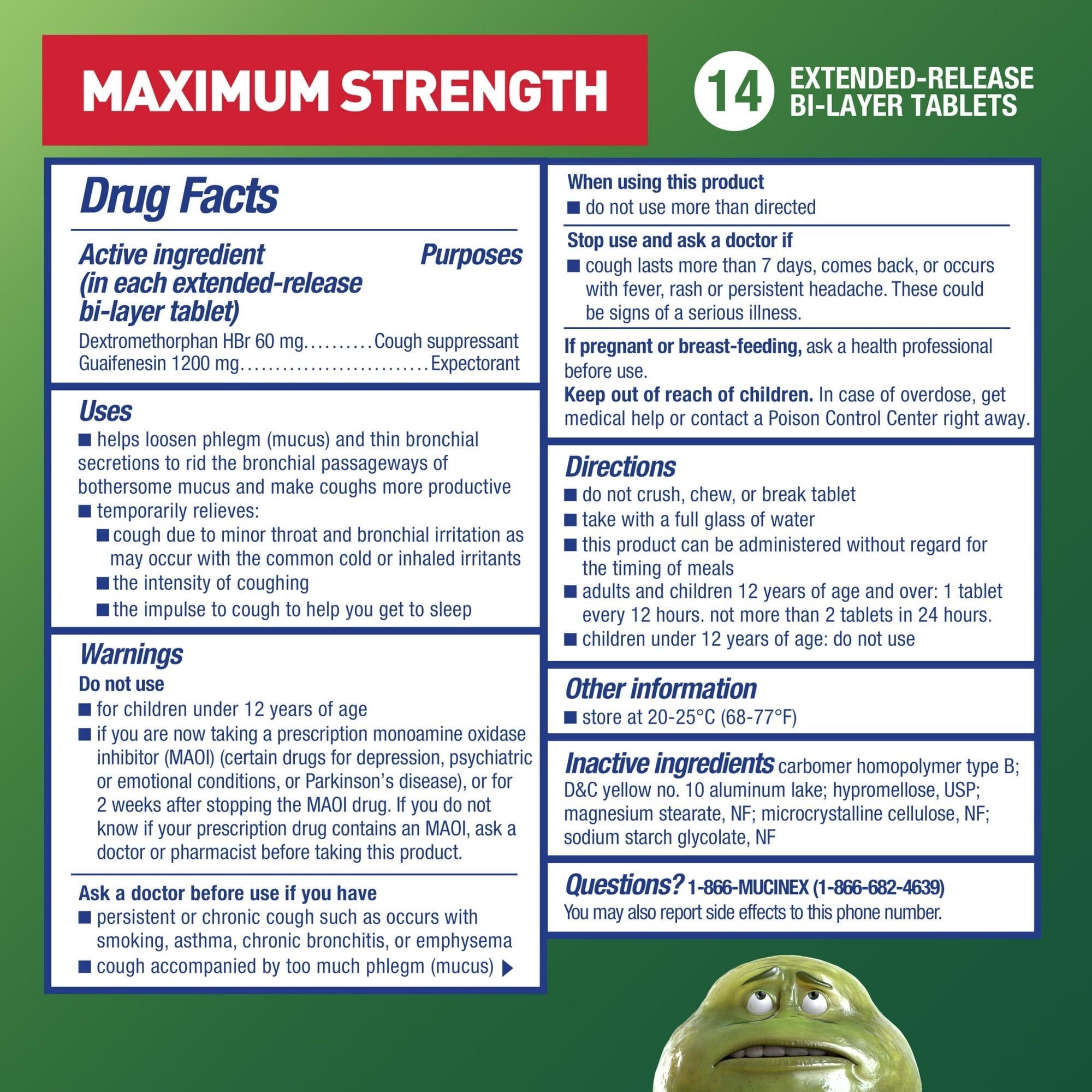 Mucinex DM 12 Hour Max Strength Expectorant & Cough Medicine, Excess Mucus Relief, FSA, 14 Tablets