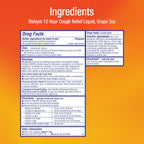 Delsym Adult 12 hour Cough Relief Medicine, Powerful Cough Relief for 12 Good Hours, Cough Suppressing Liquid, #1 Pharmacist Recommended, Grape Flavor, 3 Fl Oz