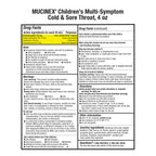 Mucinex Children's Cold and Flu, OTC' Cough Medicine for Kids, Very Berry Flavor Liquid, 4 fl oz