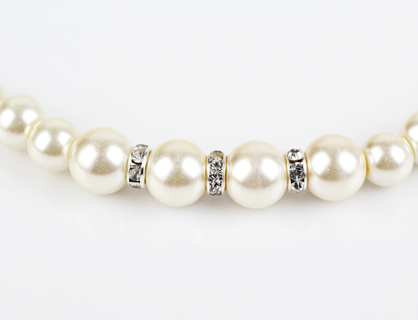 White Pearl Necklace Earring Bracelet Pi-Mart