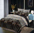 Gilt Line Geometric Elements Quilt Cover Set Bedding Pi-Mart