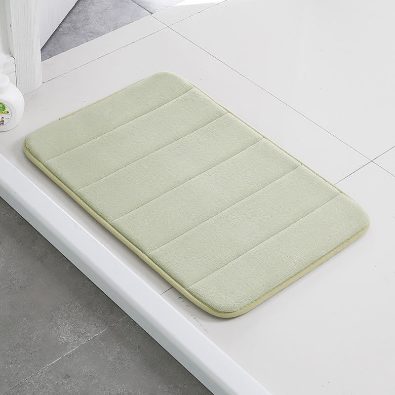Home Bath Mat Coral Fleece Bathroom Carpet Water Absorption Non-slip Memory Foam Absorbent Washable Rug Toilet Floor Mat Pi-Mart