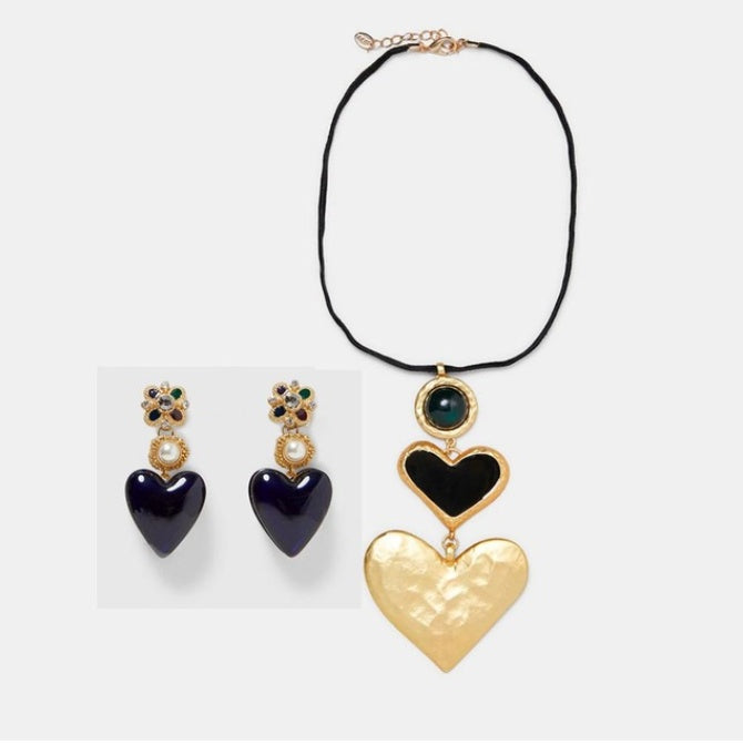Exaggerated oil drop earring necklace