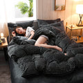 Thicken Corduroy 4-Piece Velvet Bedding Set by Pi Mart Pi-Mart