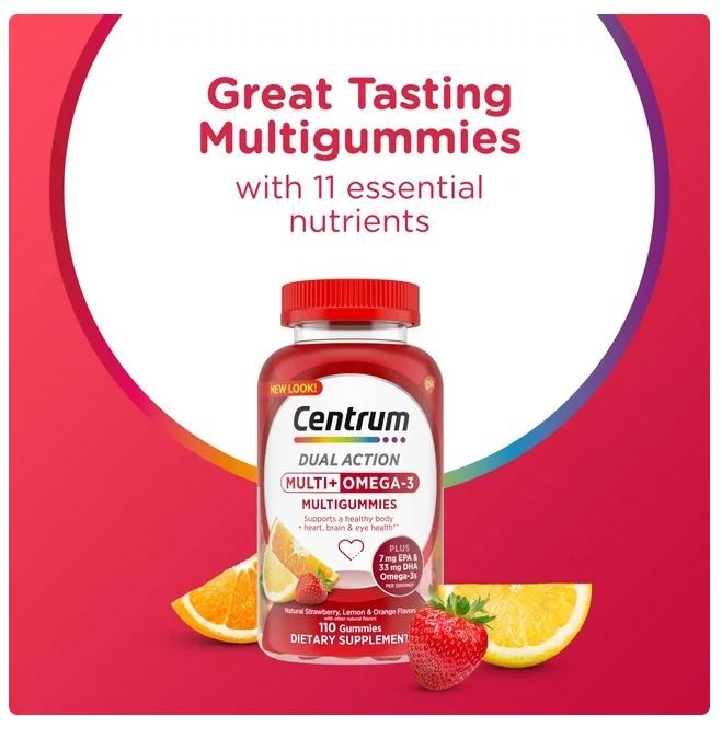 Centrum Multigummies Adult Gummy Vitamins, Multivitamin Supplements, Assorted Fruit, 110 Ct EasyOptionXY LLC