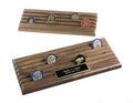 Coin Display Rack With 6 Rows, Walnut Wood, Holds up to 36 Coins -USA Made The Military Gift Store
