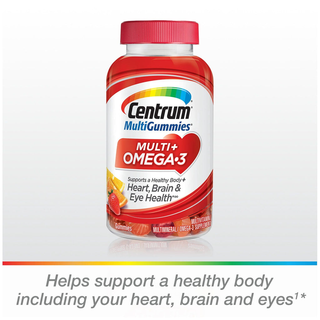 Centrum Adult Multivitamin With Omega 3 Gummies; Fruit Flavors; 100 Count EasyOptionXY LLC