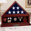 Combination Flag Display Case Shadow Box, Flag medal pedestal - Medallions in Solid Brass The Military Gift Store