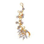 Elegant Crystal Butterfly Flower Ear Clips – Chic &amp; Feminine Statement Piece Pi-Mart