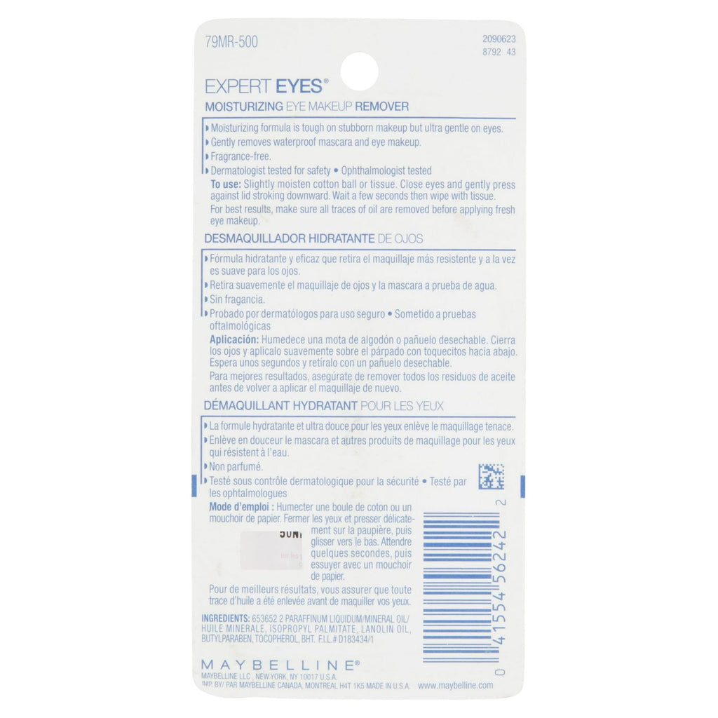 Maybelline Expert Eyes Moisturizing Eye Makeup Remover, 2.3 fl oz