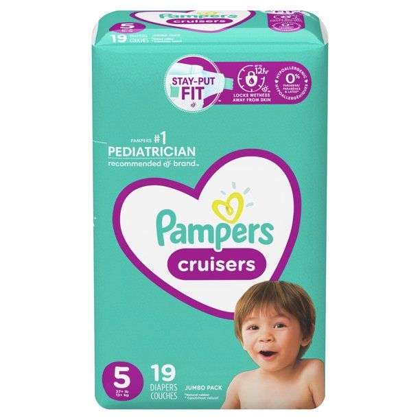 Pampers Cruisers Active Fit Taped Diapers Size 5, 19 Count EasyOptionXY LLC