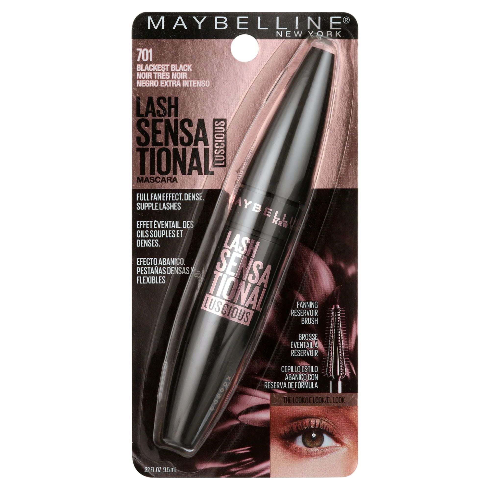 Maybelline Lash Sensational Luscious Washable Mascara, Blackest Black