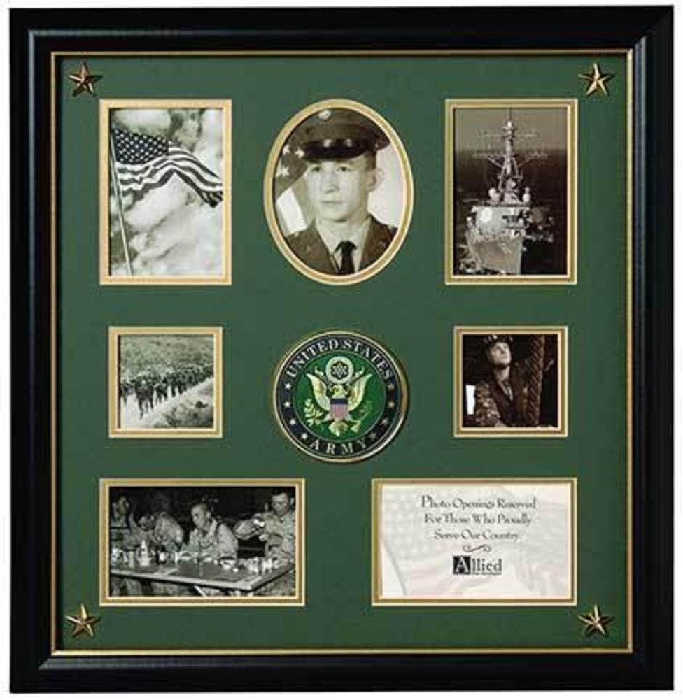 Flags Connections United States Army Medallion 7 Picture Collage Frame with Stars The Military Gift Store