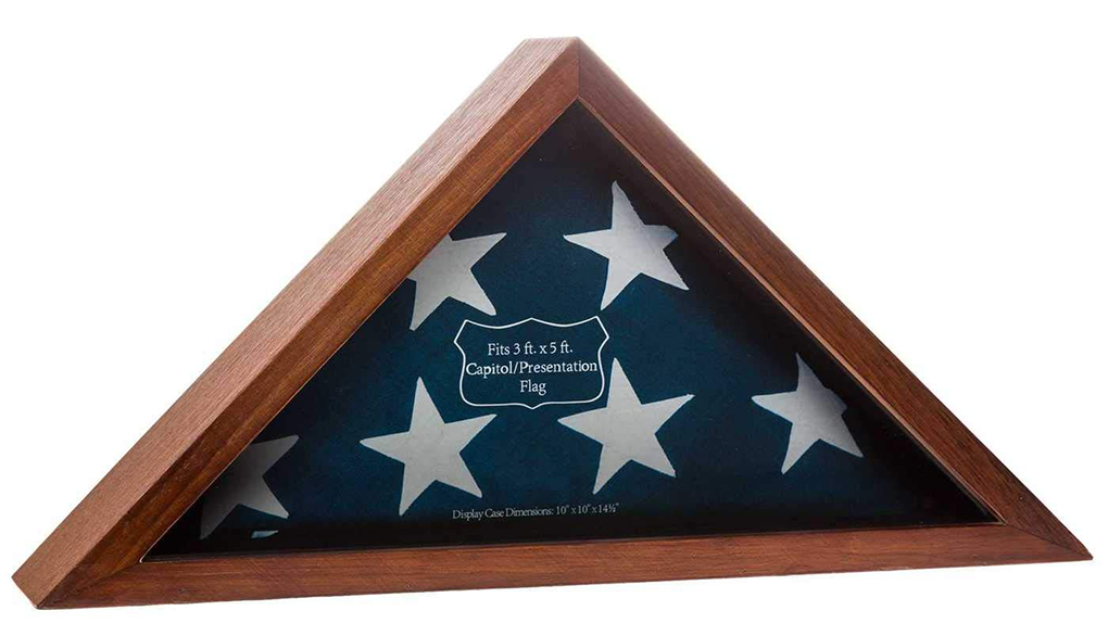 Capitol Flag Case for 3' by 5' Burial/Presentation Flag, Dark Walnut The Military Gift Store